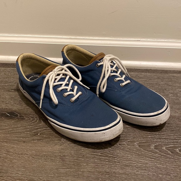 Navy Sperry Striper Sneaker Boat Shoe - Picture 1 of 4